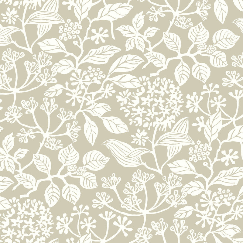 Rowen Botanical Taupe Jardin Wallpaper by York Wallcoverings