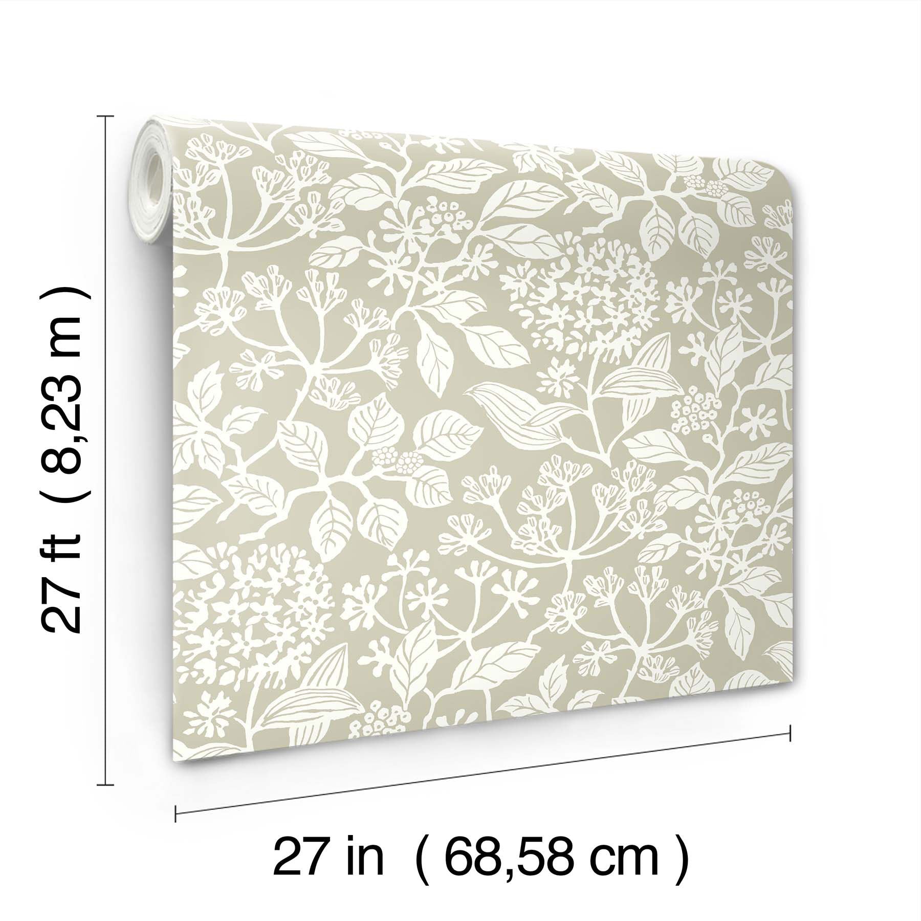 Rowen Botanical Taupe Jardin Wallpaper by York Wallcoverings