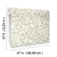 Rowen Botanical Taupe Jardin Wallpaper by York Wallcoverings