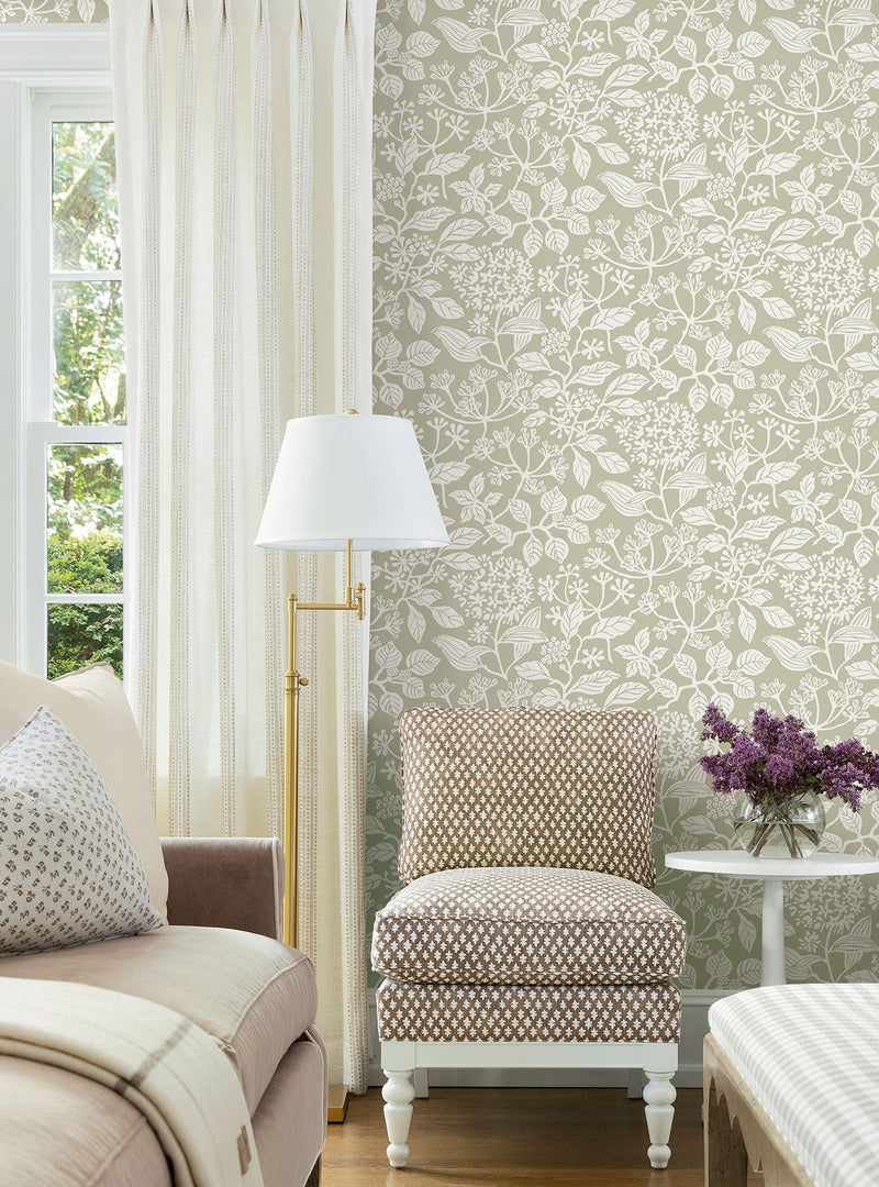 Rowen Botanical Taupe Jardin Wallpaper by York Wallcoverings