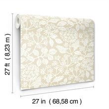 Rowen Botanical Beige Jardin Wallpaper by York Wallcoverings