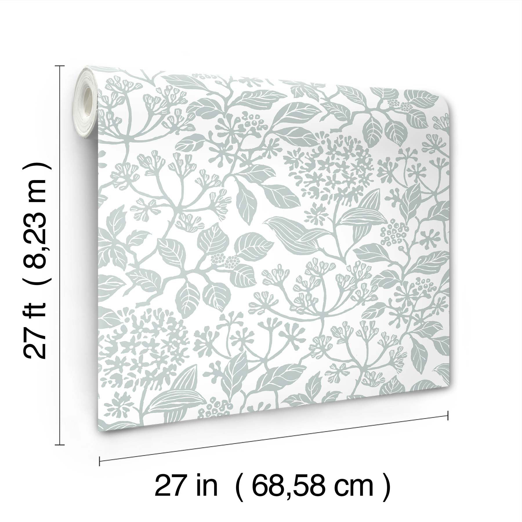 Rowen Botanical Light Blue Jardin Wallpaper by York Wallcoverings