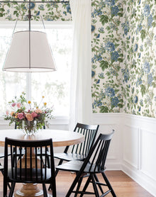 Beatrix Vintage Floral Blue Jardin Wallpaper by York Wallcoverings