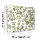Beatrix Vintage Floral Neutral Jardin Wallpaper by York Wallcoverings