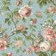 Beatrix Vintage Floral Sky Blue Jardin Wallpaper by York Wallcoverings