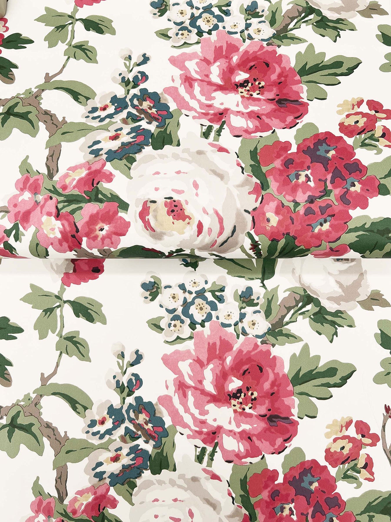 Beatrix Vintage Floral Fuchsia Jardin Wallpaper by York Wallcoverings