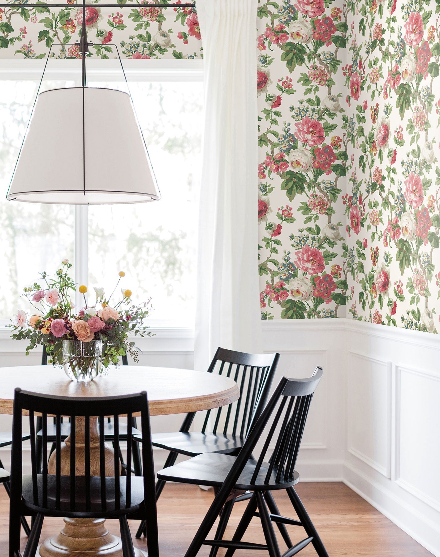 Beatrix Vintage Floral Fuchsia Jardin Wallpaper by York Wallcoverings