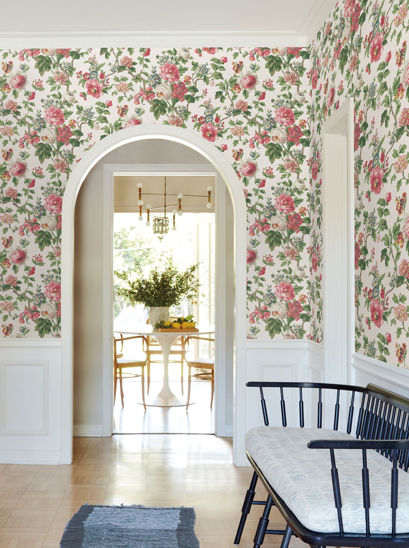 Beatrix Vintage Floral Fuchsia Jardin Wallpaper by York Wallcoverings
