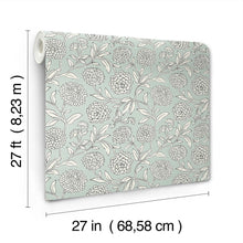 Chatsworth Garden Floral Trail Sky Blue Jardin Wallpaper by York Wallcoverings