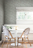 Chatsworth Garden Floral Trail Sky Blue Jardin Wallpaper by York Wallcoverings