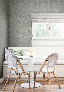 Chatsworth Garden Floral Trail Sky Blue Jardin Wallpaper by York Wallcoverings