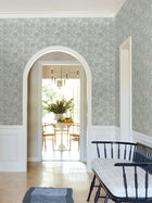 Chatsworth Garden Floral Trail Sky Blue Jardin Wallpaper by York Wallcoverings