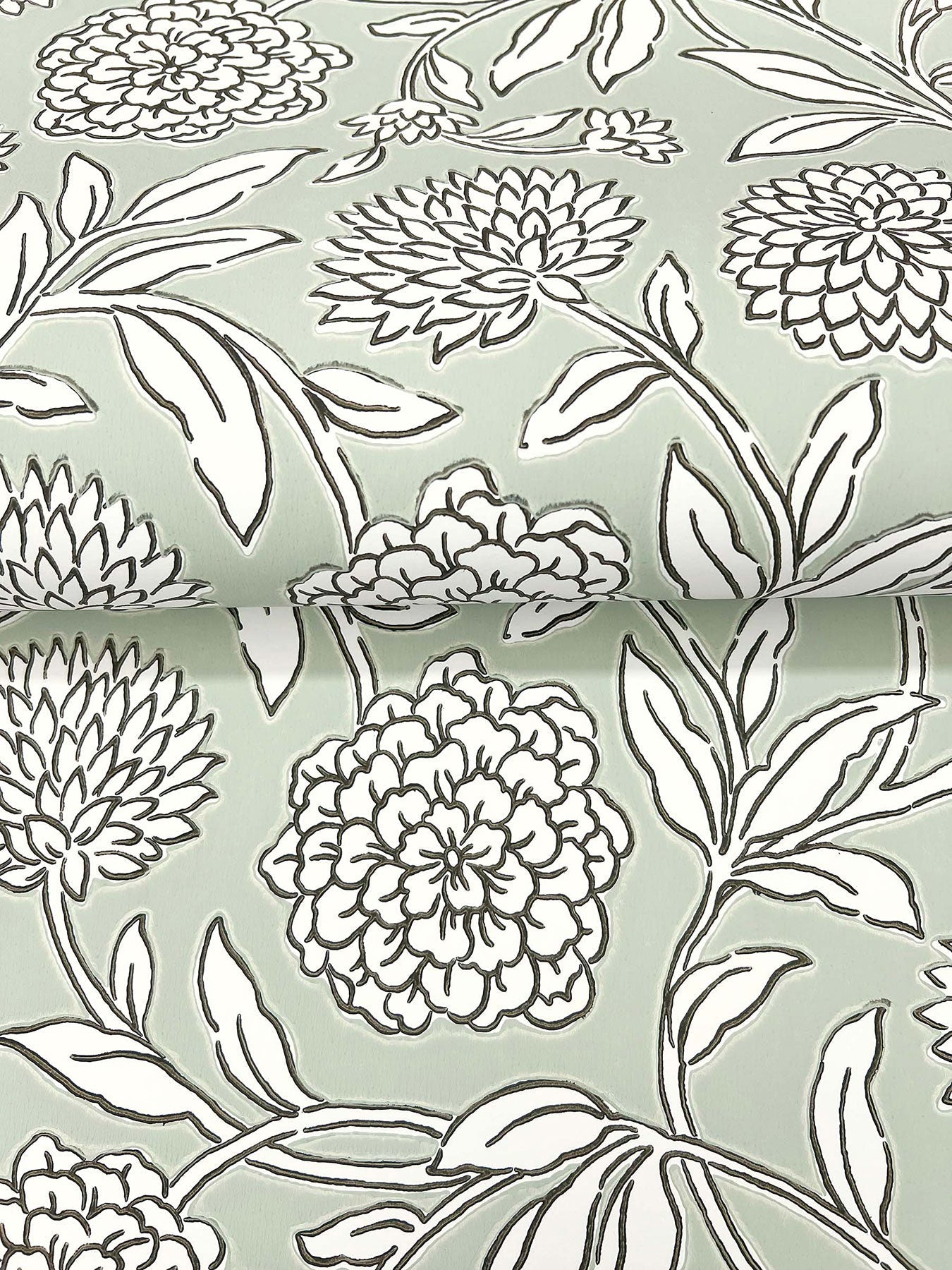 Chatsworth Garden Floral Trail Light Green Jardin Wallpaper by York Wallcoverings