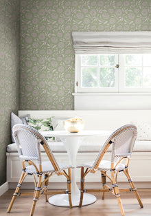Chatsworth Garden Floral Trail Light Green Jardin Wallpaper by York Wallcoverings
