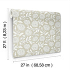 Chatsworth Garden Floral Trail Taupe Jardin Wallpaper by York Wallcoverings