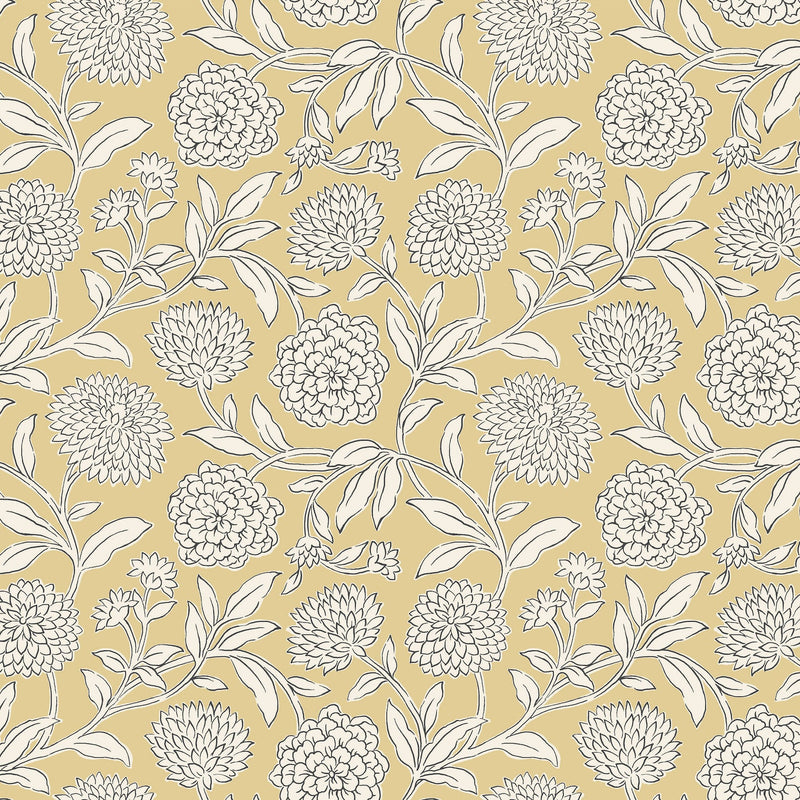 Chatsworth Garden Floral Trail Butter Jardin Wallpaper by York Wallcoverings