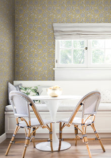 Chatsworth Garden Floral Trail Butter Jardin Wallpaper by York Wallcoverings