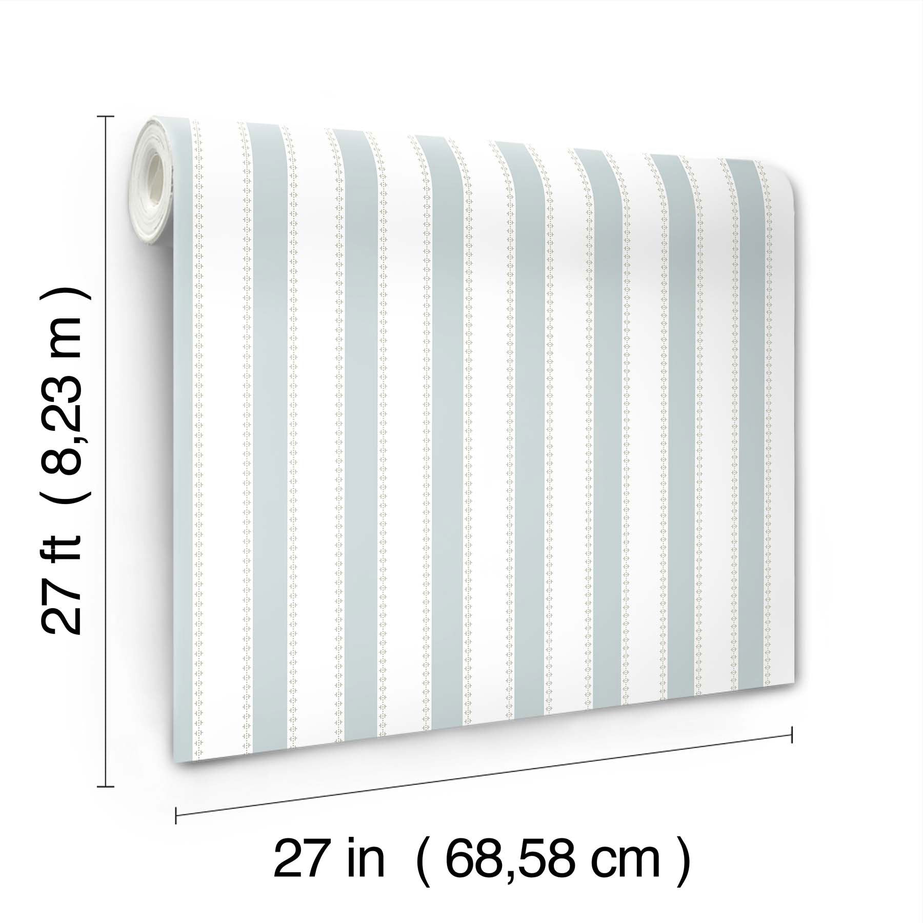Tilford Awning Stripe Light Blue Jardin Wallpaper by York Wallcoverings