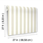 Tilford Awning Stripe Beige Jardin Wallpaper by York Wallcoverings