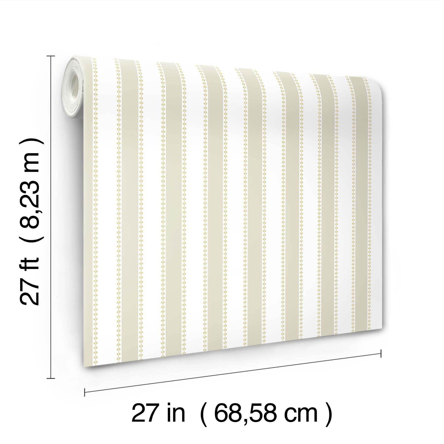 Tilford Awning Stripe Beige Jardin Wallpaper by York Wallcoverings