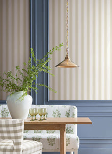 Tilford Awning Stripe Beige Jardin Wallpaper by York Wallcoverings