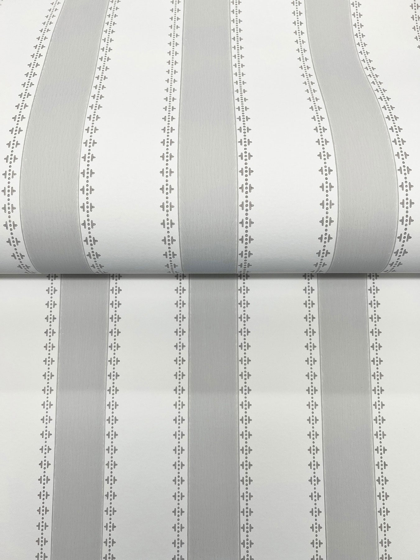 Tilford Awning Stripe Light Grey Jardin Wallpaper by York Wallcoverings