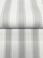 Tilford Awning Stripe Light Grey Jardin Wallpaper by York Wallcoverings