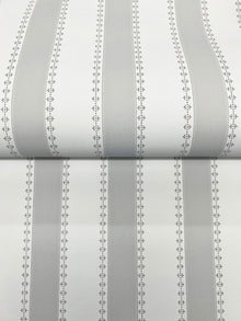 Tilford Awning Stripe Light Grey Jardin Wallpaper by York Wallcoverings