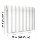 Tilford Awning Stripe Light Grey Jardin Wallpaper by York Wallcoverings