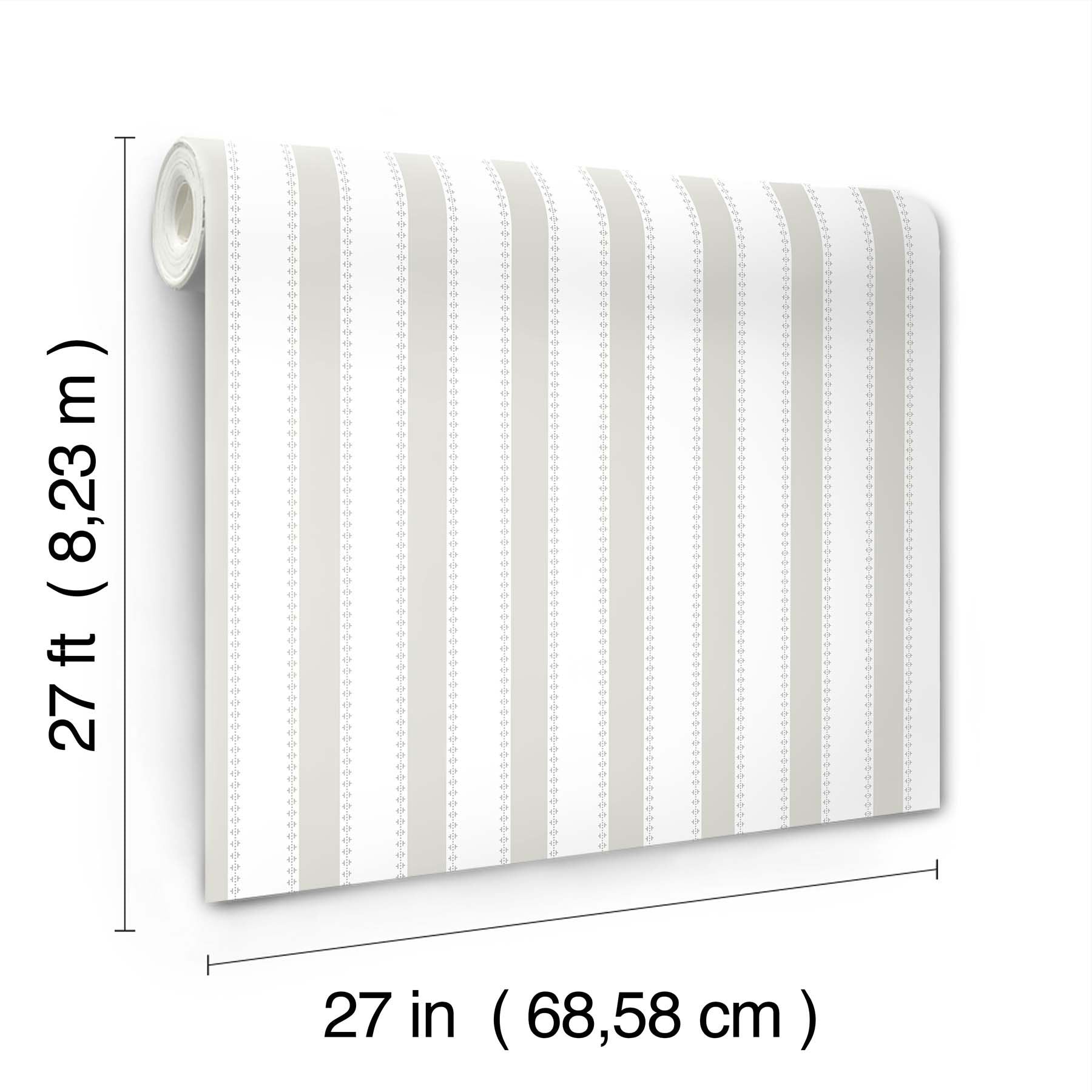 Tilford Awning Stripe Light Grey Jardin Wallpaper by York Wallcoverings