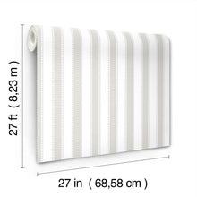 Tilford Awning Stripe Light Grey Jardin Wallpaper by York Wallcoverings