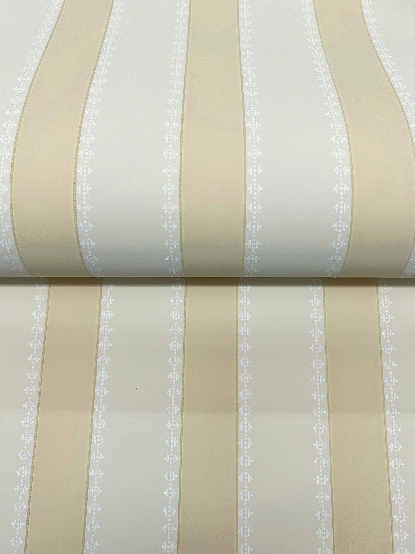 Tilford Awning Stripe Neutral Jardin Wallpaper by York Wallcoverings