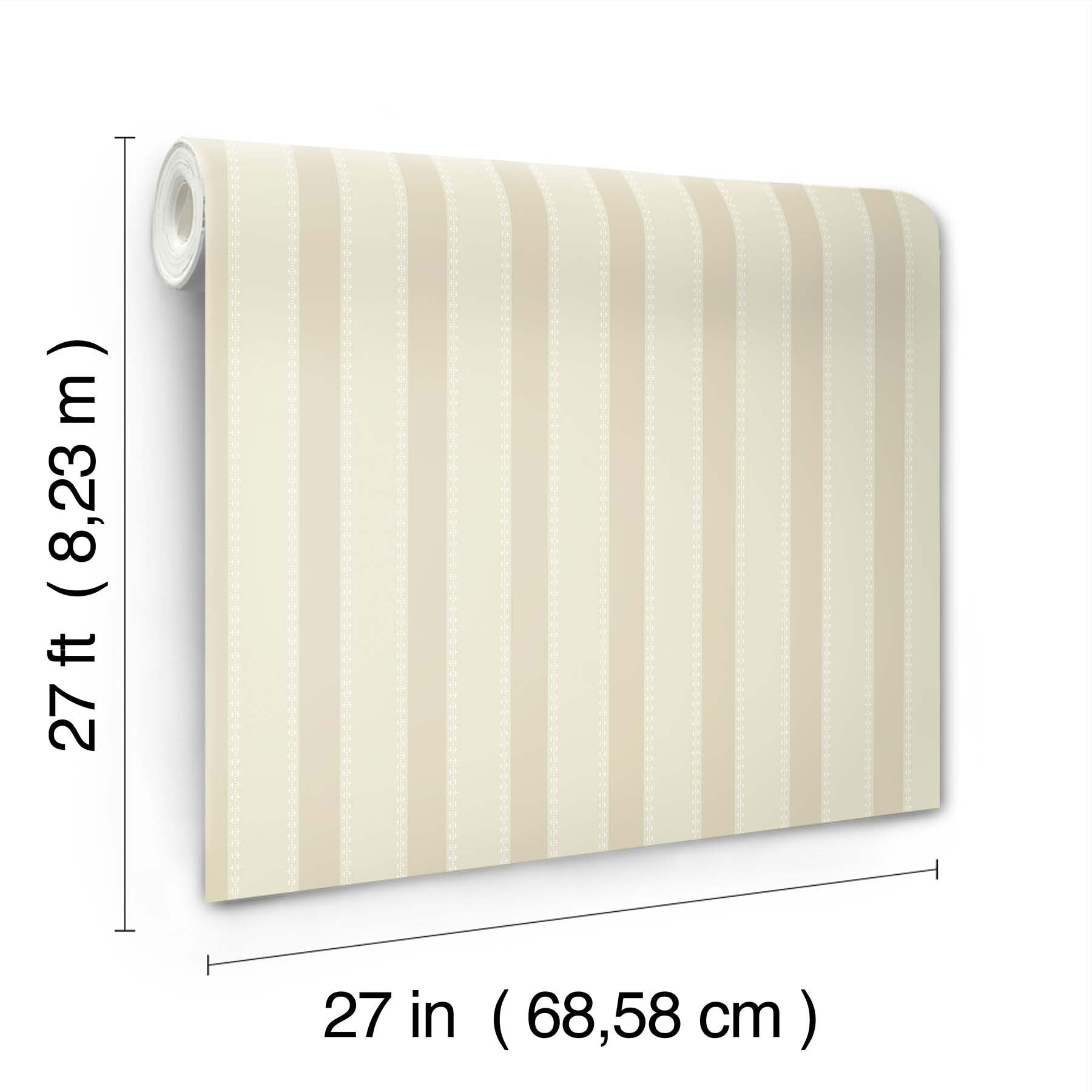 Tilford Awning Stripe Neutral Jardin Wallpaper by York Wallcoverings