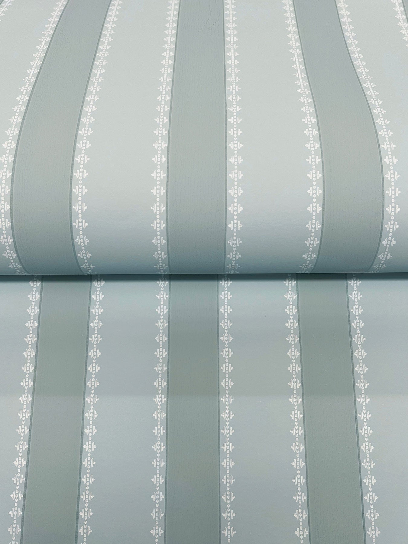 Tilford Awning Stripe Blue Jardin Wallpaper by York Wallcoverings