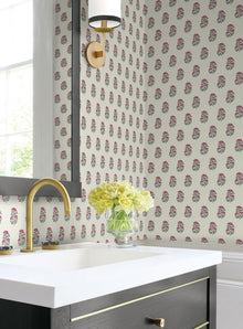Sylvie Floral Ruby Jardin Wallpaper by York Wallcoverings