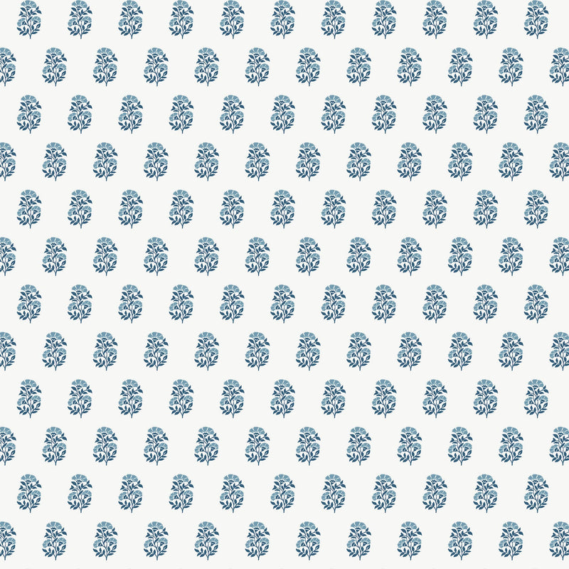 Sylvie Floral Blue Jardin Wallpaper by York Wallcoverings