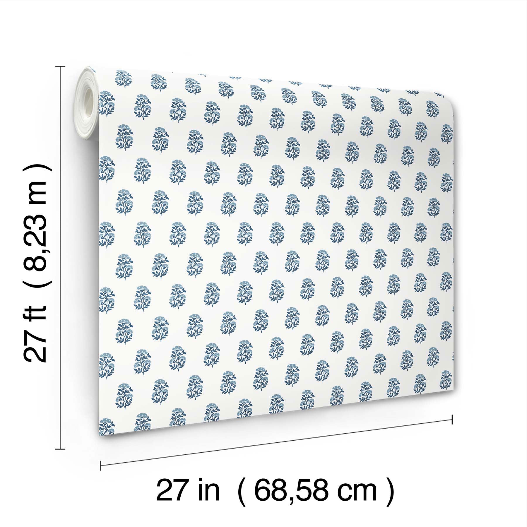Sylvie Floral Blue Jardin Wallpaper by York Wallcoverings