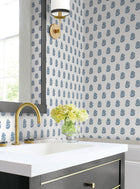 Sylvie Floral Blue Jardin Wallpaper by York Wallcoverings