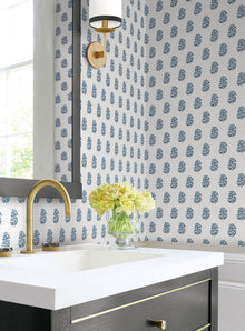 Sylvie Floral Blue Jardin Wallpaper by York Wallcoverings