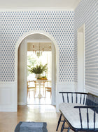 Sylvie Floral Blue Jardin Wallpaper by York Wallcoverings