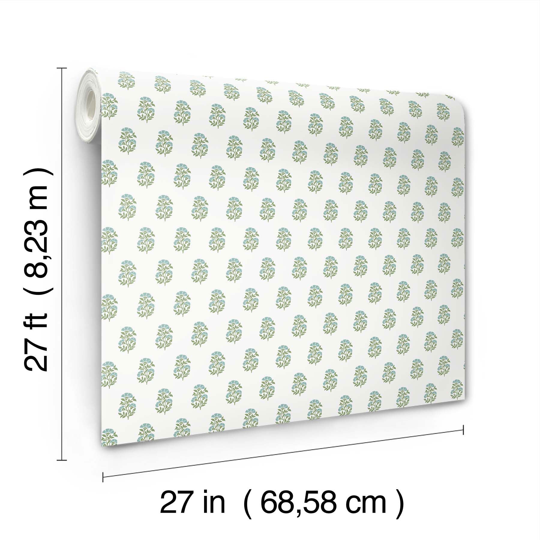 Sylvie Floral Green Jardin Wallpaper by York Wallcoverings