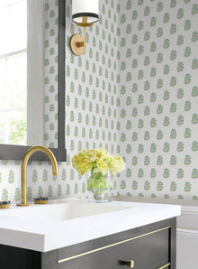 Sylvie Floral Green Jardin Wallpaper by York Wallcoverings