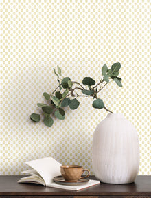Brioni Floral Stamp Butter Jardin Wallpaper by York Wallcoverings