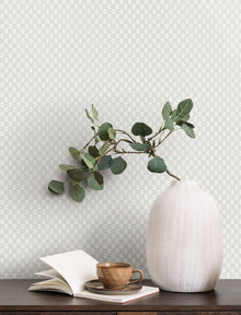 Brioni Floral Stamp Grey Jardin Wallpaper by York Wallcoverings