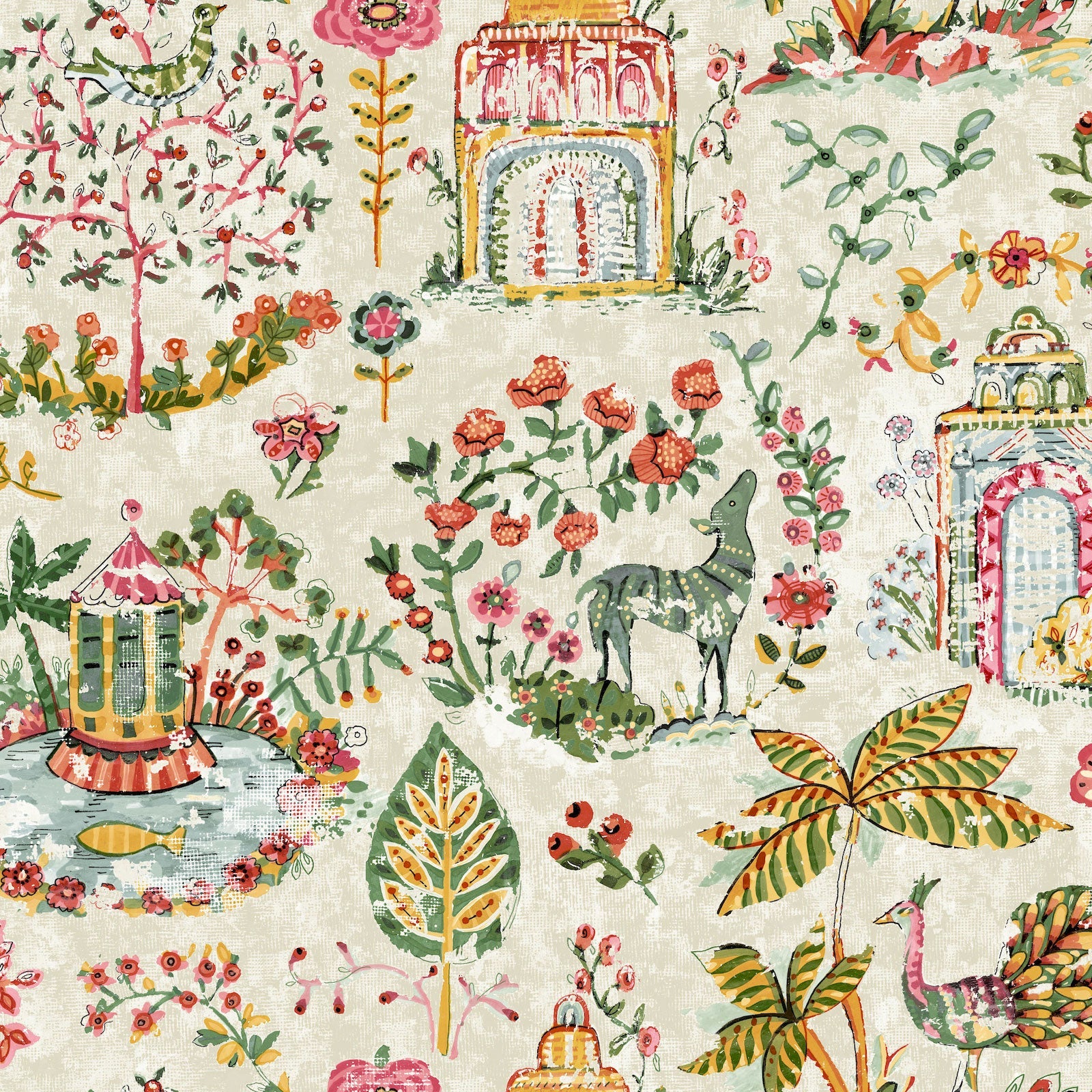 Parc Garden Dreams Multicolor Jardin Wallpaper by York Wallcoverings