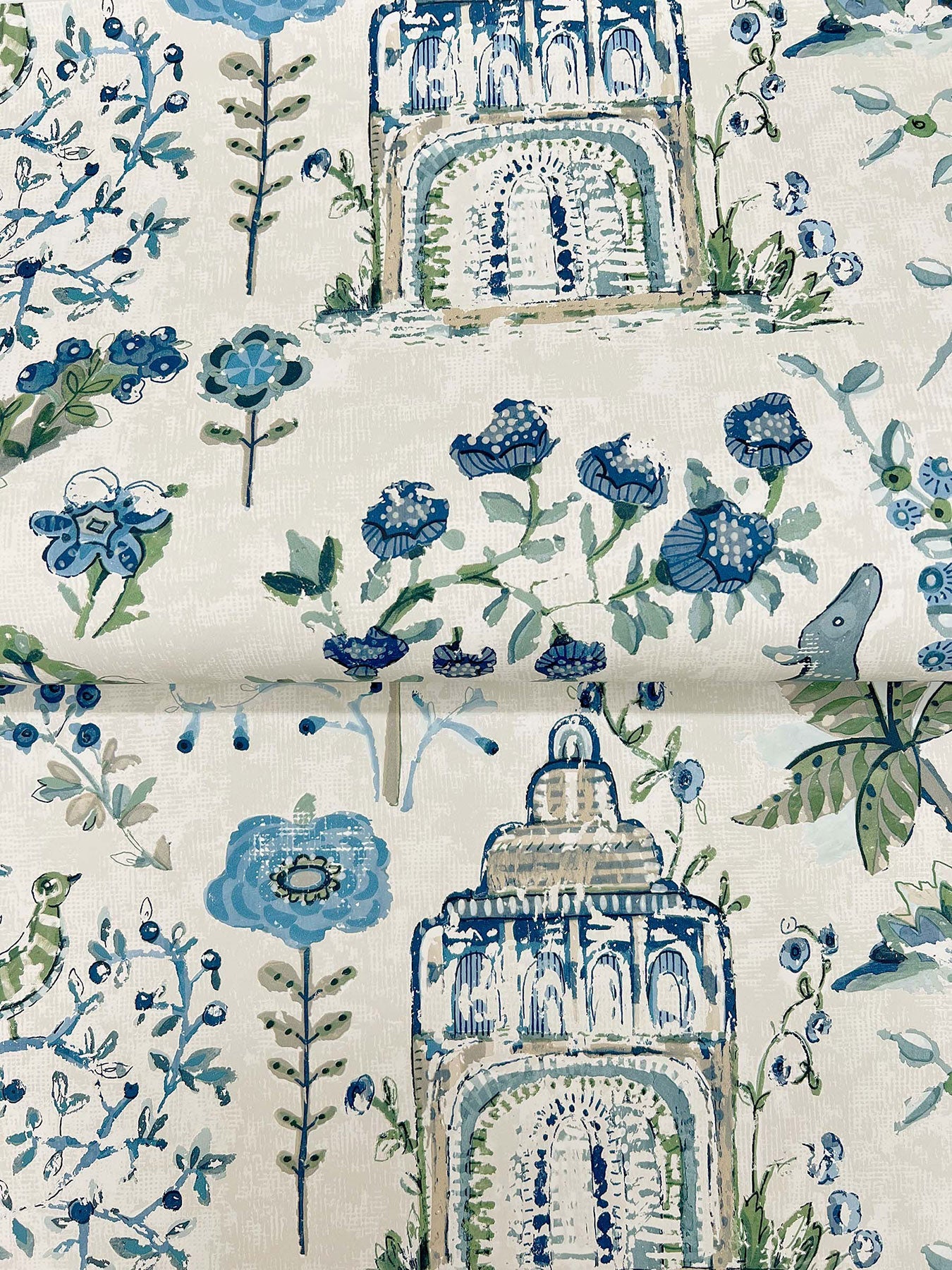 Parc Garden Dreams Sapphire Jardin Wallpaper by York Wallcoverings