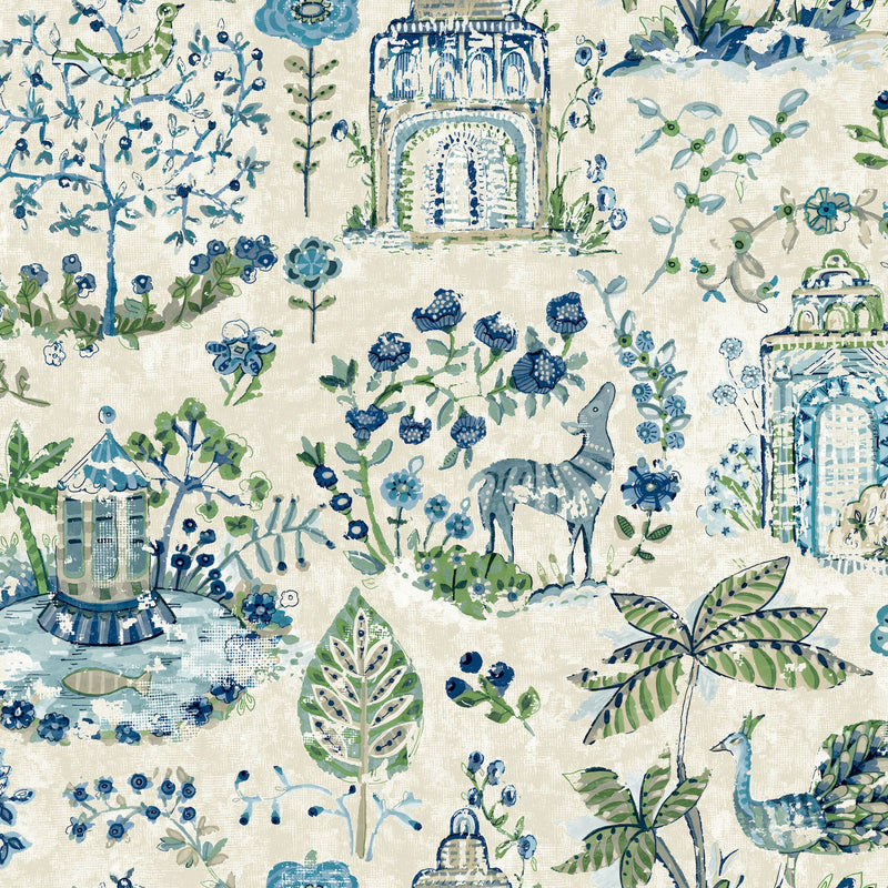 Parc Garden Dreams Sapphire Jardin Wallpaper by York Wallcoverings