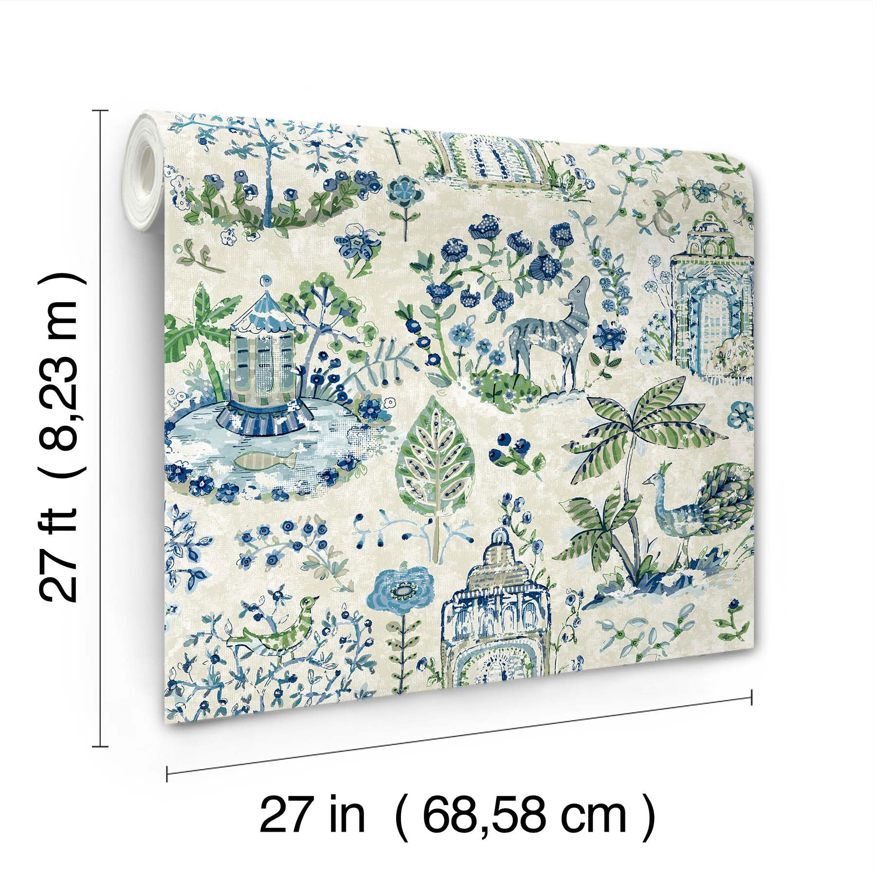 Parc Garden Dreams Sapphire Jardin Wallpaper by York Wallcoverings