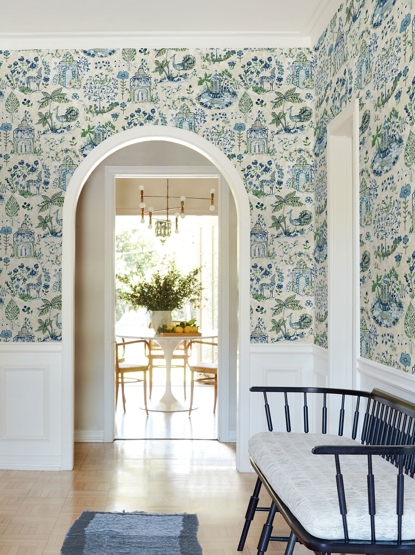 Parc Garden Dreams Sapphire Jardin Wallpaper by York Wallcoverings