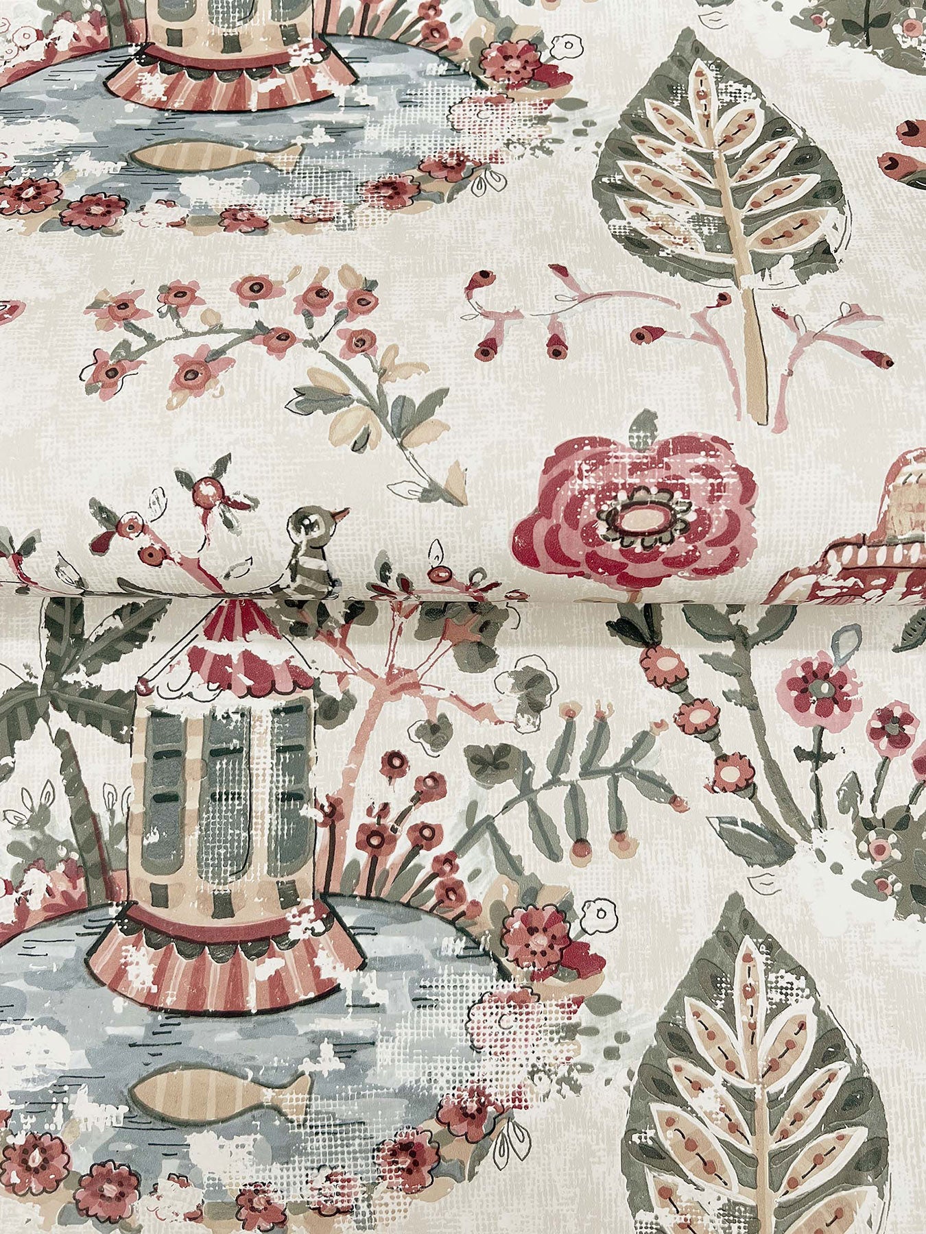 Parc Garden Dreams Merlot Jardin Wallpaper by York Wallcoverings